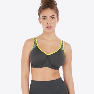 NWT Freya Lime Green & Grey Sonic UW Molded Activewear Sports Bra Sz 30-G/(DDDD)